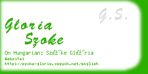 gloria szoke business card